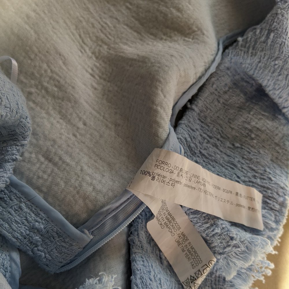 Zara blue crop top. Ruffles fringe side zip - Picture 12 of 13